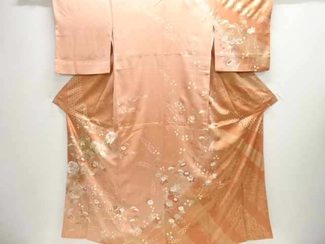 JAPANESE KIMONO / HOMONGI / EMBROIDERY / KINSAI / JIGAMI PATTERN